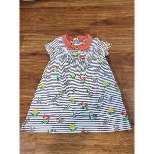 Baby Boden Size 6-12m Spring Bunny S/S Dress